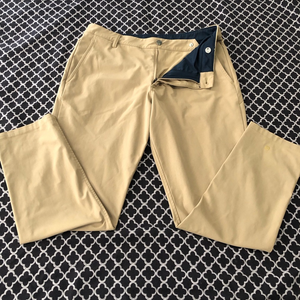 Birddogs Khaki Pants Sz 34 X 28.5 Tan Chino Lined Performance Gorpcore Golf J18